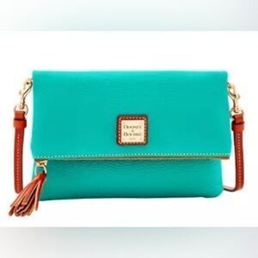 Dooney & Bourke Pebble Grain Fold-Over Turqouise